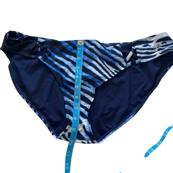 NEW Rachel Roy Strappy Bikini Bottom in Blue Zebra - Picture 8 of 8